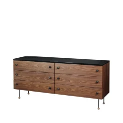62 Dresser, American walnut, 6 drawers