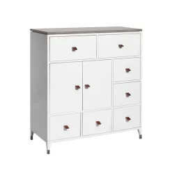 Abisko sideboard, white, tabletop in concrete