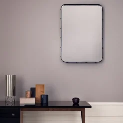 Adnet rectangular mirror, Black, large