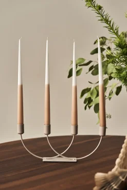 Affinity two-toned long candles 4 pack 32 cm, White-sand