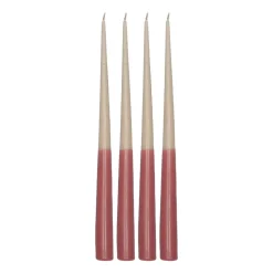 Affinity two-toned long candles 4 pack 32 cm, Beige-red