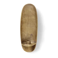 Agapé wall-mounted candlestick, Brass finish