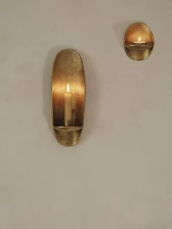 Agapé wall-mounted candlestick, Brass finish