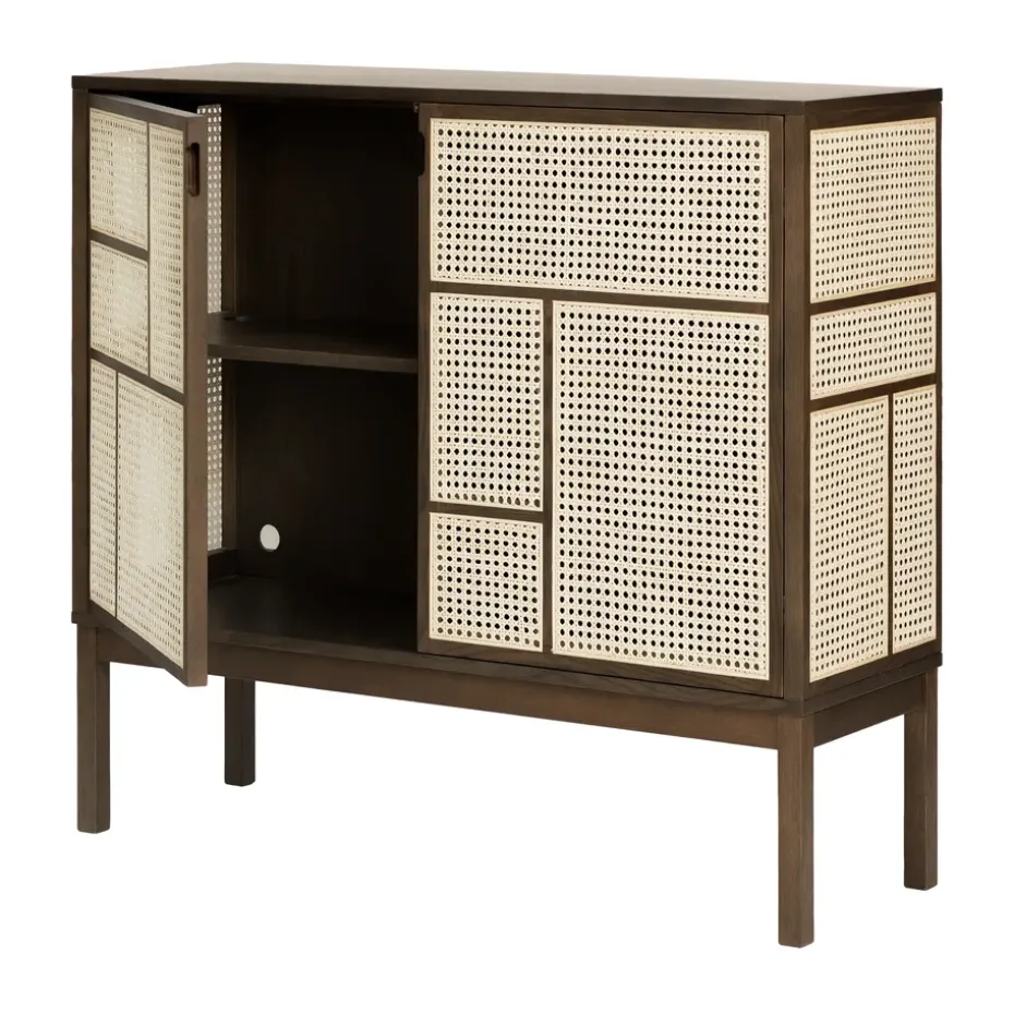 Air side table, Dark oak, 120x110 cm, with legs