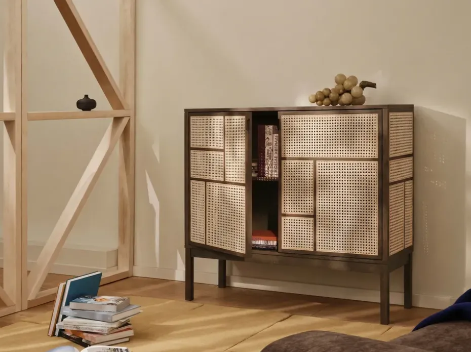 Air side table, Dark oak, 120x110 cm, with legs