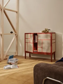 Air side table, Red, 120x110 cm, with legs