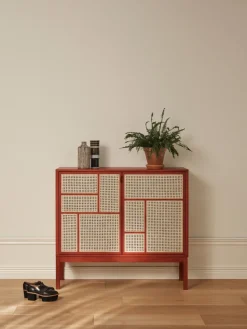 Air side table, Red, 120x110 cm, with legs