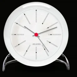 AJ Bankers table clock, white