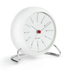 AJ Bankers table clock, white