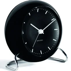 AJ City Hall table clock, black