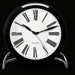 AJ Roman table clock, black