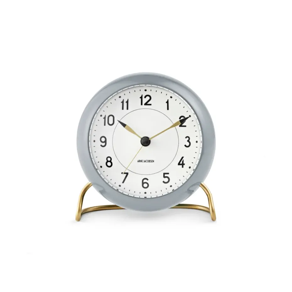 AJ Station clock 12 cm, grey-white