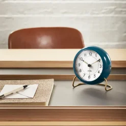 AJ Station table clock petrol blue, petrol blue