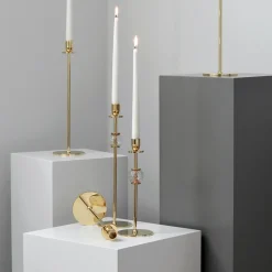 Alba candle sticks 40 cm, Solid brass and glass