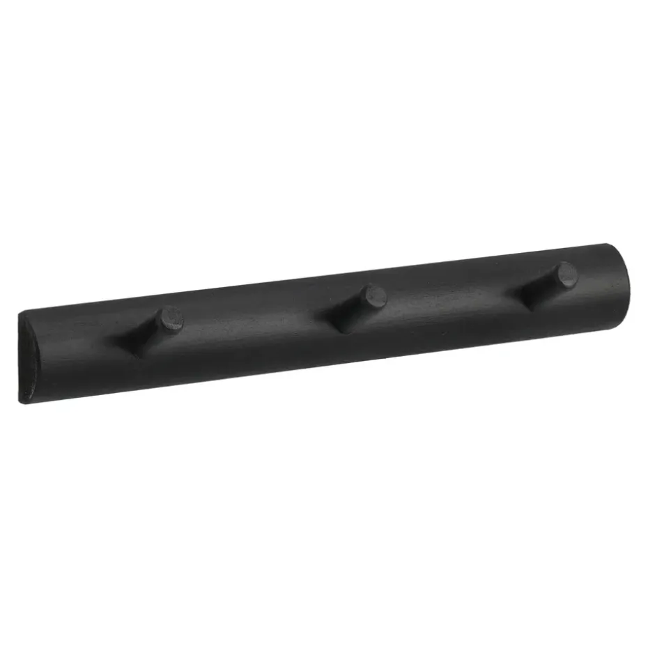 Allsarp hook rack 3 hooks, Black-painted birch