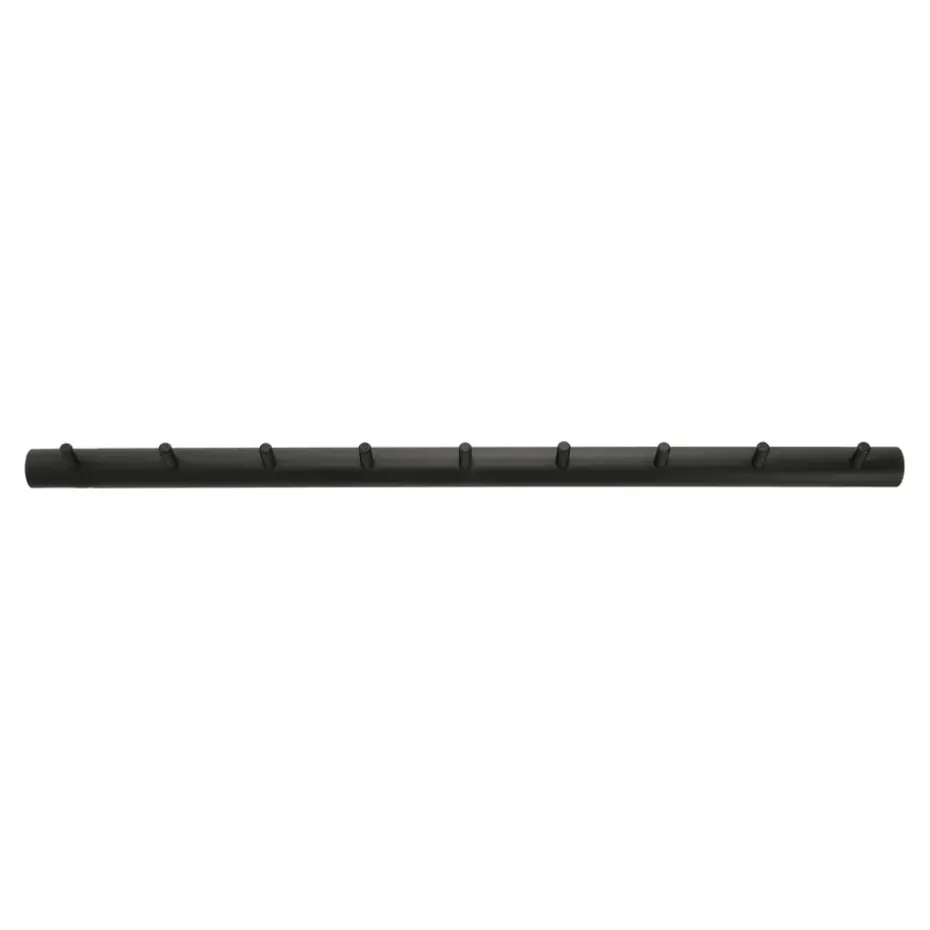 Allsarp hook rack 9 hooks, Black-painted birch