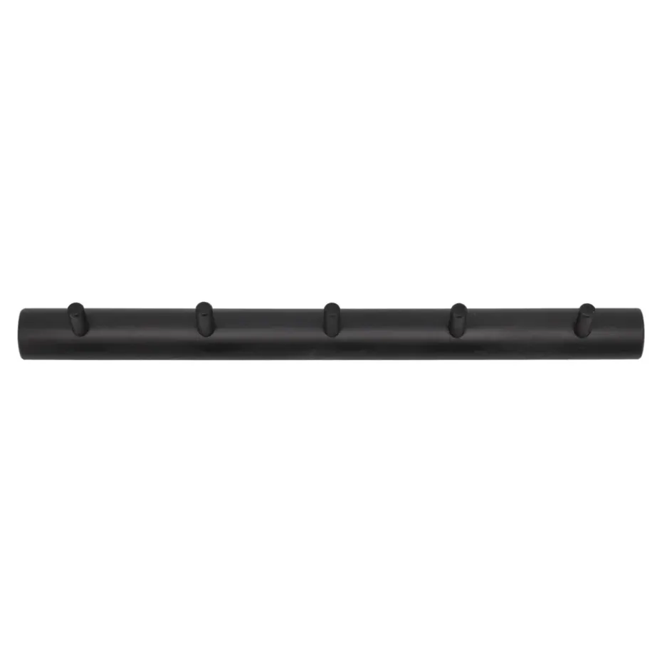 Allsarp hook rack 5 hooks, Black-painted birch
