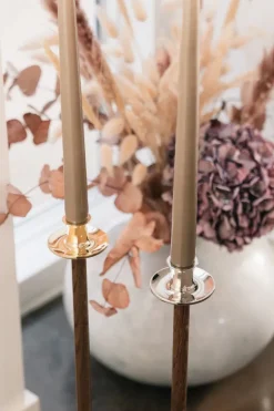 Alto Basso candle sticks, Nickel-plated brass