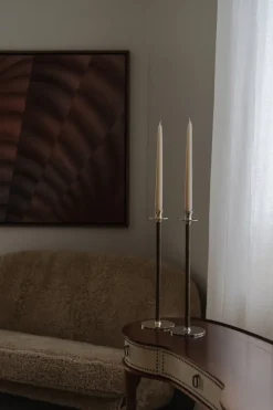 Alto Basso candle sticks, Nickel-plated brass