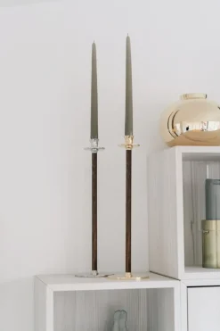Alto Basso candle sticks, Nickel-plated brass