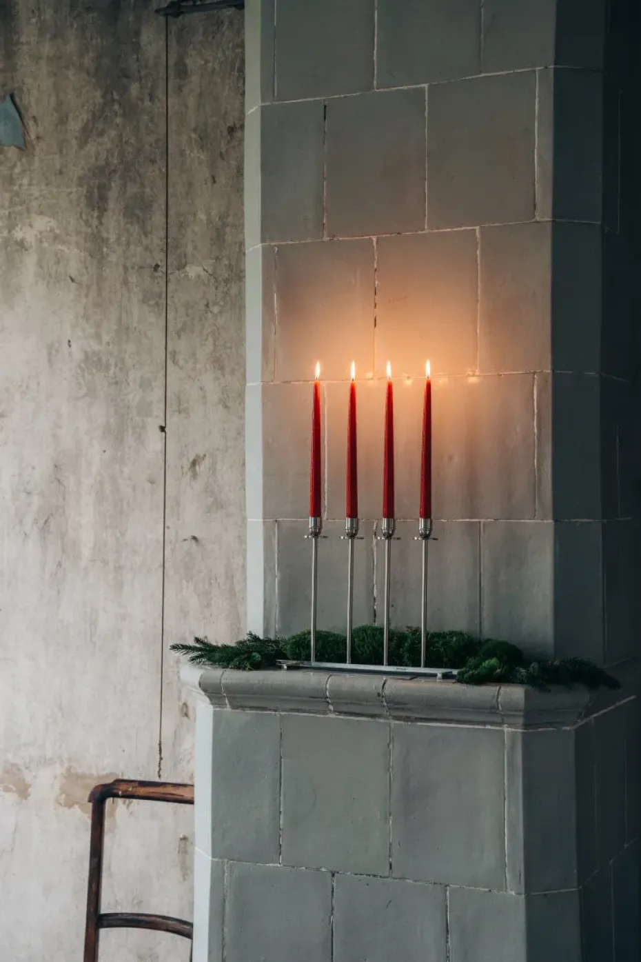 Alto candle sticks, Nickel-plated brass