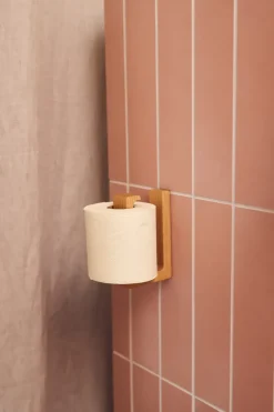 Andersen toilet paper holder, Lacquered oak