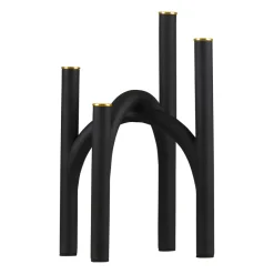 Angui candle stick 34 cm, Black-gold