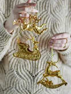 Anisa Christmas ornaments 3 pieces, Brass
