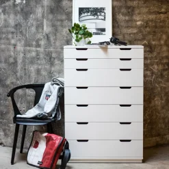Aoko chest of 4 drawers, White lacquer