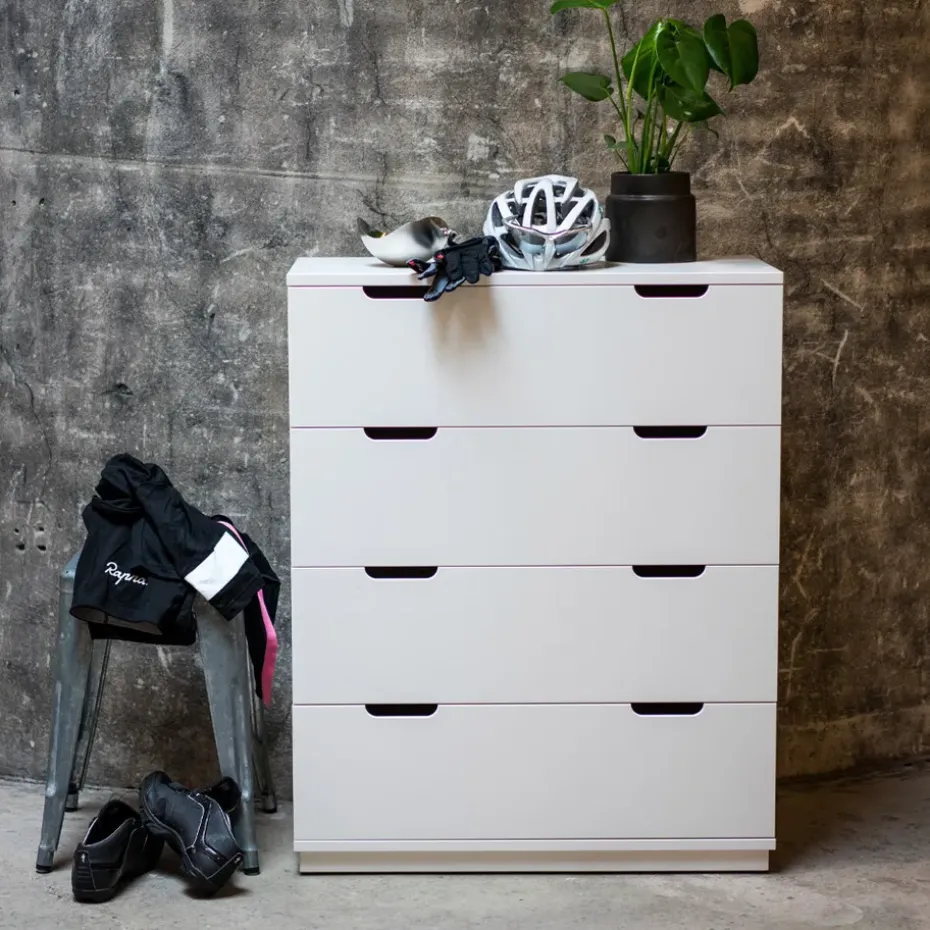 Aoko chest of 4 drawers, White lacquer