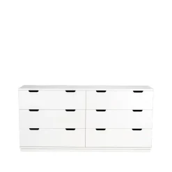 Aoko dresser double 6 drawers, White lacquer