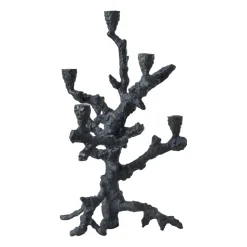 Apple tree candlestick L 53 cm, Dark grey