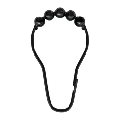 Aqua hooks for shower curtain 10-pack, Black