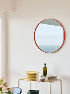 Arcs Mirror mirror Ø60 cm, Red