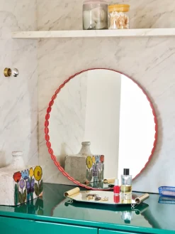 Arcs Mirror mirror Ø60 cm, Red