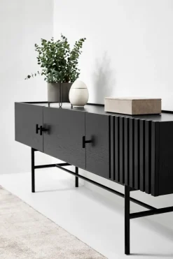 Array side table, low, 150 cm, Black oak