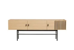 Array side table, low, 150 cm, White pigmented oak