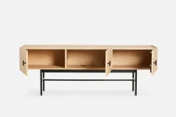 Array side table, low, 150 cm, White pigmented oak