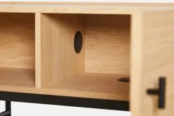 Array side table, low, 150 cm, White pigmented oak
