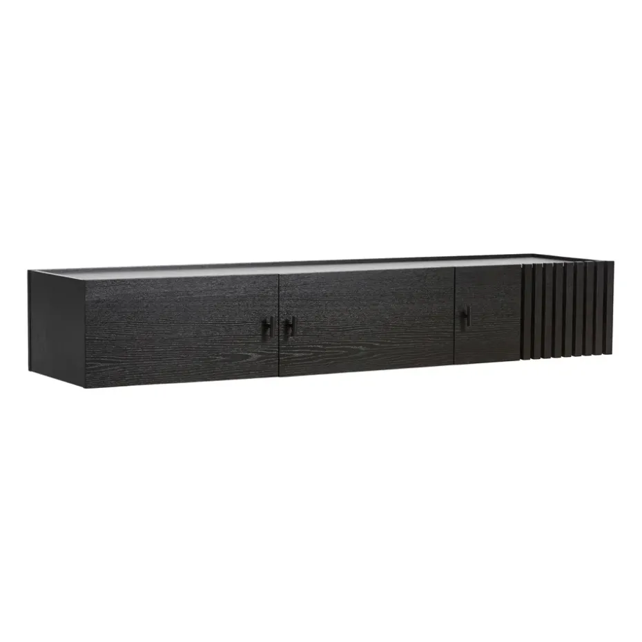 Array sideboard wall-mounted, 150 cm, Black oak