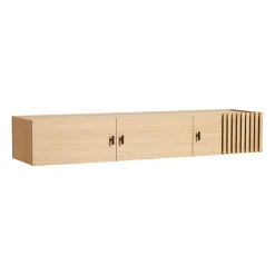 Array sideboard wall-mounted, 150 cm, White pigmented oak