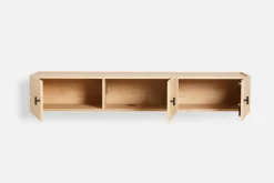 Array sideboard wall-mounted, 150 cm, White pigmented oak