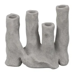 Art piece four candle holder, Light grey