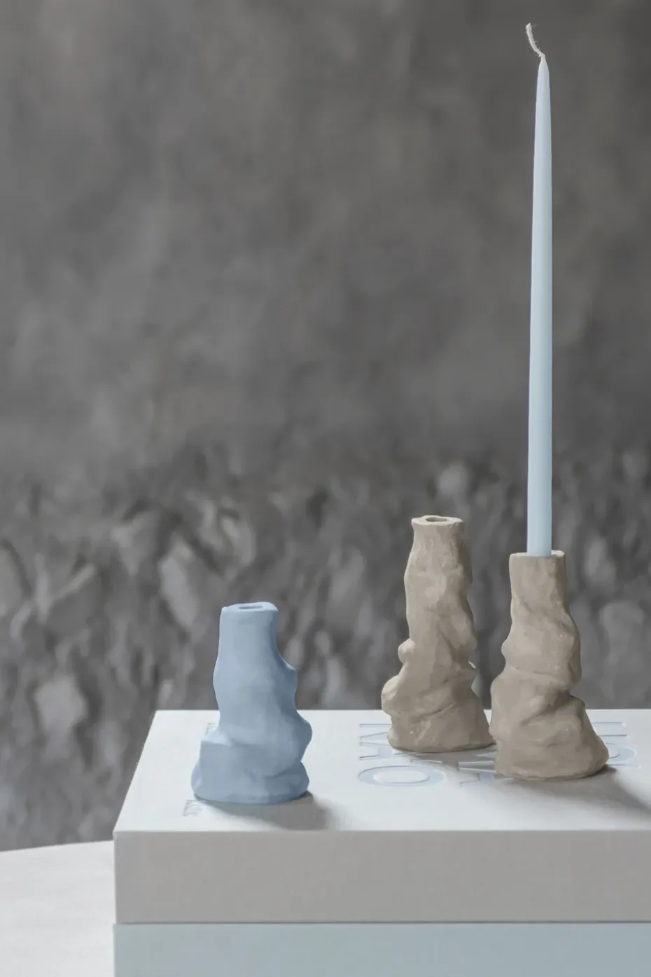 Art Piece Liquid candlestick large, Sand
