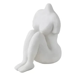 Art piece sitting woman 14 cm, Off-white