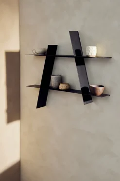 A-Shelf wall shelf Large 78x12x67 cm, Black