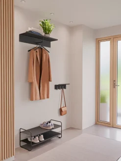 A-shoe rack shoe shelf 33x80 cm, Svart