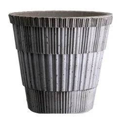 Atlas raw pot with saucer, Grey, Ø21 cm
