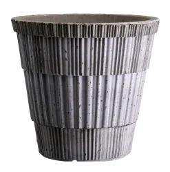 Atlas raw pot with saucer, Grey, Ø16 cm