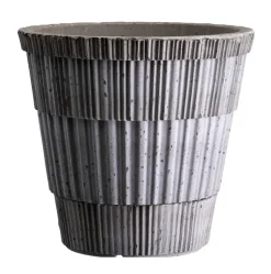 Atlas raw pot with saucer, Grey, Ø18 cm